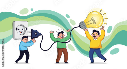 Teamwork and Innovation: Connecting Ideas to Create Brilliant Solutions and Bright Future.