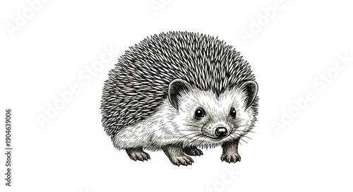 Hedgehog illustration drawing detail.