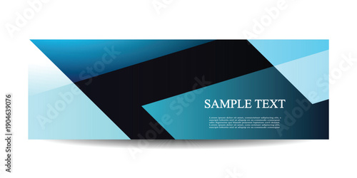 Abstract Blue and Black Geometric Banner or Header Design. Ideal for promotional materials, website headers, advertisements, presentations and contemporary branding projects.