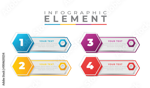 Infographic element with four numbered sections