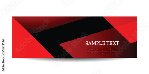 Abstract Red and Black Geometric Banner or Header Design. Ideal for promotional materials, advertisements, website headers, presentations and contemporary branding projects. 