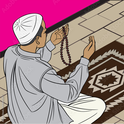 illustration of a woman praying