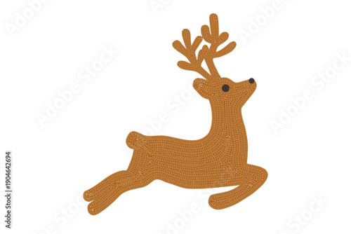 Knitted deer. Handmade vector illustration for your creativity.