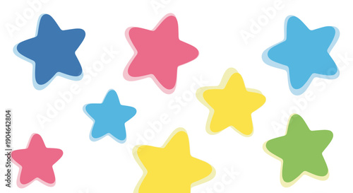 Colorful Star Shapes Background, Cute Festive Elements
