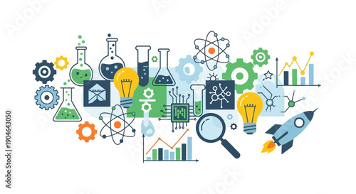 Science and Innovation Concept: Chemistry, Technology, and Ideas