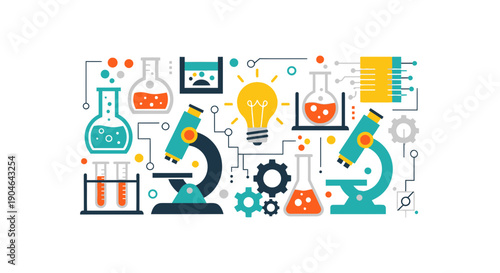 Science Laboratory Equipment and Innovation Concept