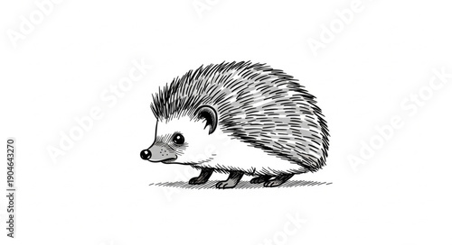 Hedgehog Illustration Drawing Sketch Cute Animal.