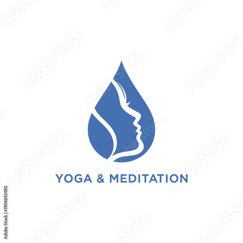 Serene yoga and meditation illustration with a peaceful face