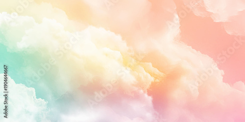 Sky, background and delicate clouds with beautiful pastel colors. Vector design. 