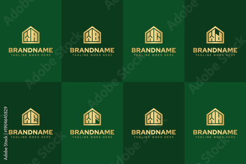 Letters WA WB WC WD WE WF WG WH Home Luxury Logo, for real estate, construction, or interior design