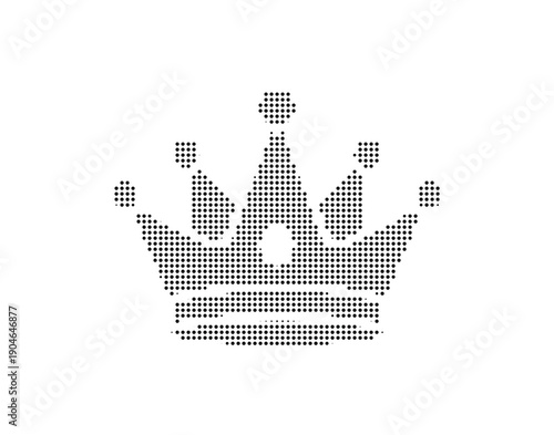 Black dotted crown icon, vector icon illustration on white background