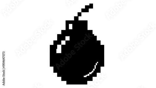 Pixel art bomb with fuse