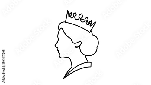 Profile of a queen wearing crown