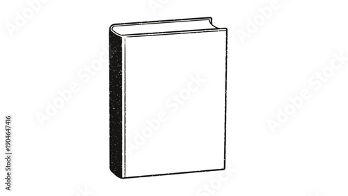 A simple black and white illustration of a closed book