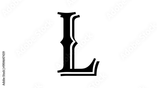 Large alphabet l in classic black font