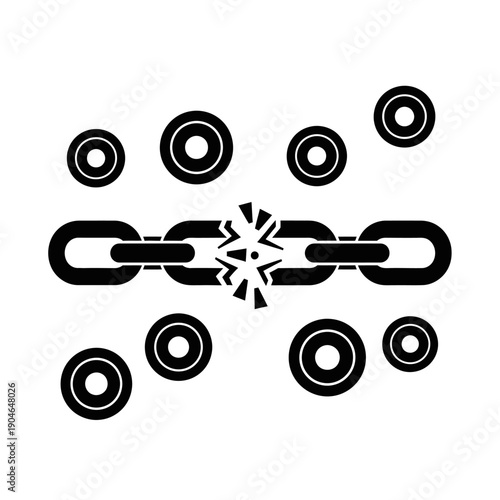 Broken Chain - Symbol of Weakness, Failure, and Disconnection.