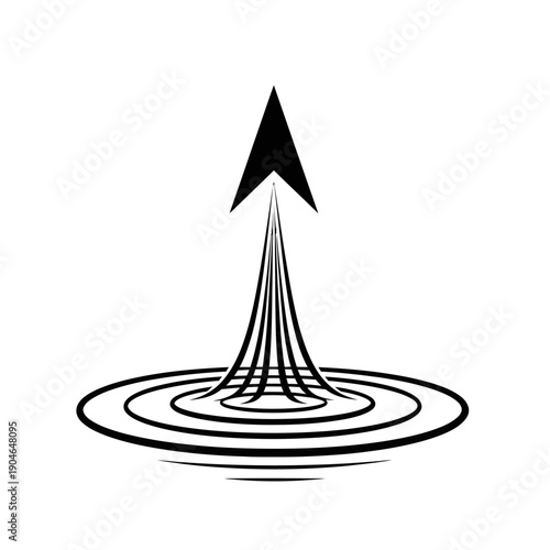 Arrow Ascending from Concentric Circles - A Symbol of Growth.