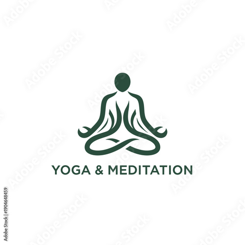 Serene Yoga Meditation Illustration Featuring a Person in Lotus Position