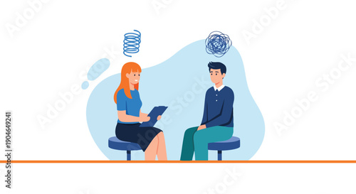 Therapy Session: Therapist Helps Patient Unravel Mental Health Struggles and Find Clarity.