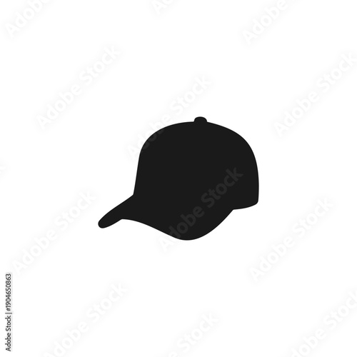 Baseball cap silhouette vector flat illustration design.