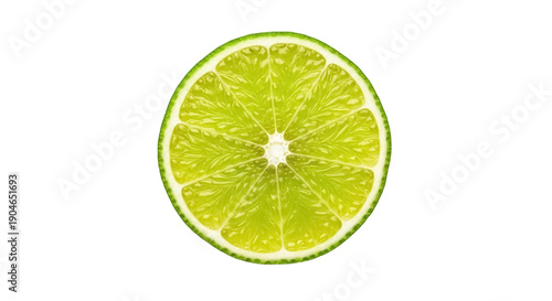 Fresh green lime slice PNG isolated on transparent background, juicy citrus fruit cut in half for healthy eating and refreshing drink