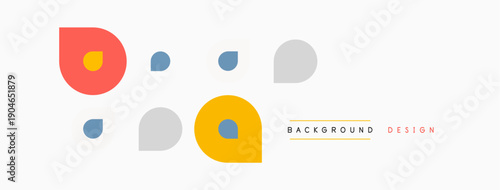 Abstract shapes, muted colors, simple design. Background features geometric forms, soft palette, modern aesthetic. Minimalist composition.