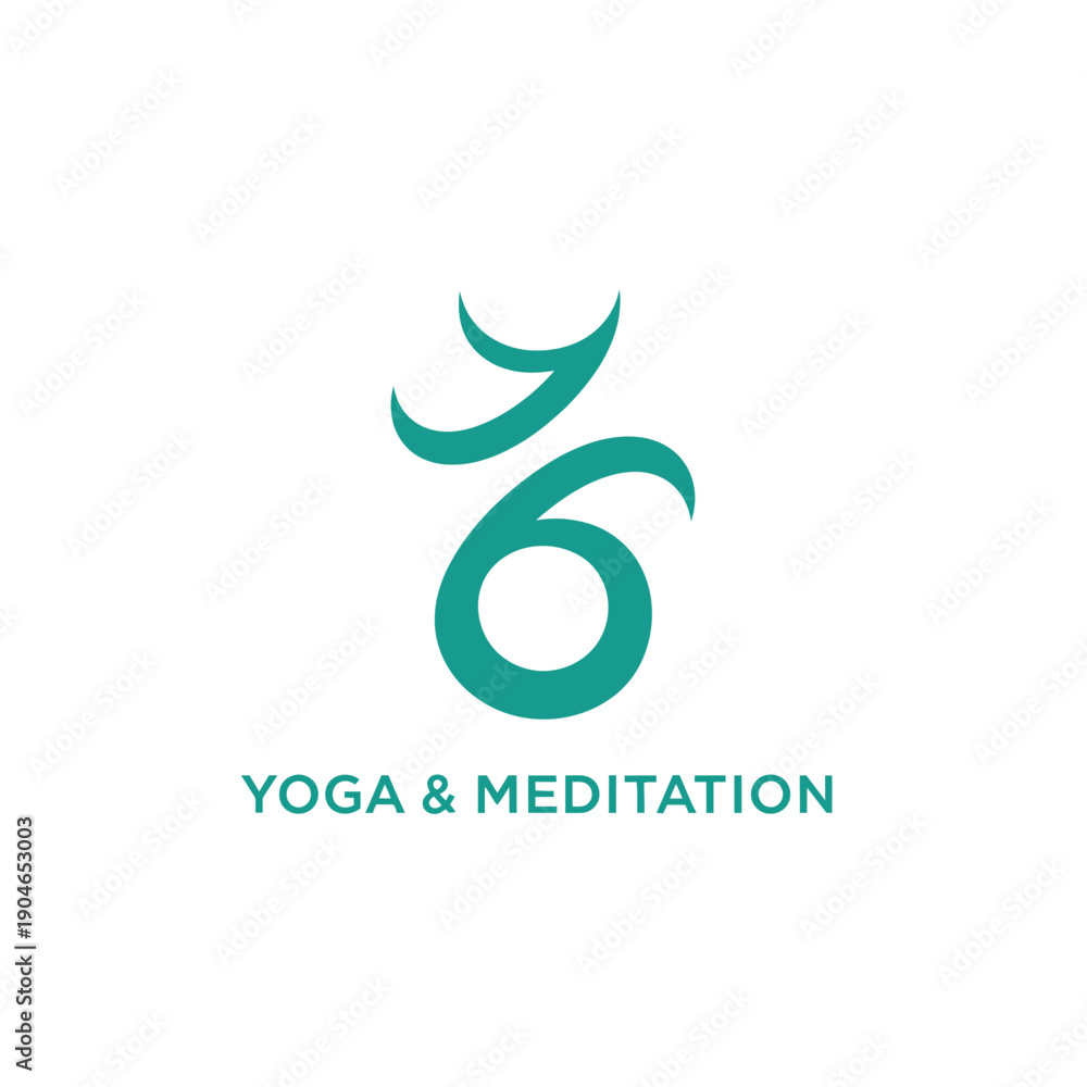 Fototapeta premium Serene yoga and meditation symbol illustration on a calm background viewed from directly above