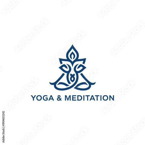 Serene Yoga Meditation Scene with Lotus and Person in Calm Environment
