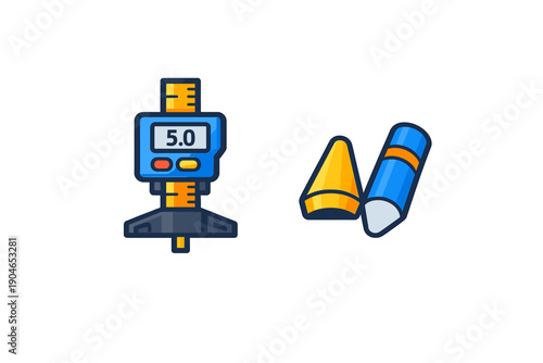 Tools for measuring and drawing used in classrooms for various educational activities related to math and art