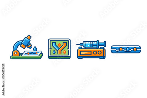 Different tools and equipment used in a laboratory setting for scientific tests and experiments dealing with various substances and samples during daylight hours