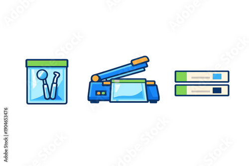 Tools for packing and sealing in a workshop environment during the day in a modern setting