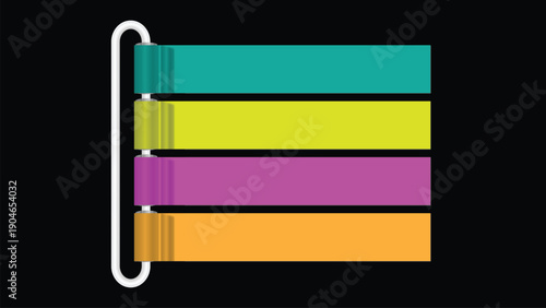 A minimalist graphic depicts a vertical arrangement of colorful cylindrical shapes connected by white lines against a black backdrop high quality professional detailed modern elegant stylish