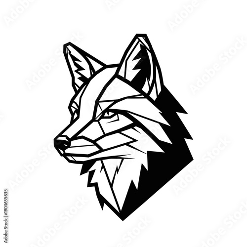 Geometric Fox Head Illustration - A Striking and Modern Design.
