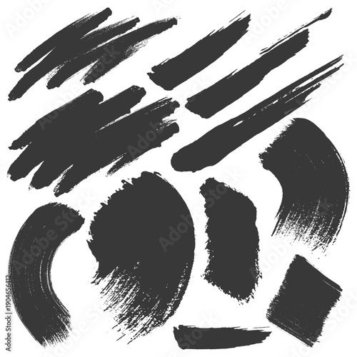Black brush strokes for creative design work