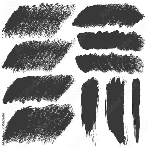 Black brush stroke sets for designs