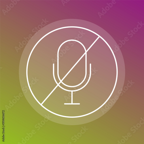 Mute microphone icon. Sound off symbol. Voice silence Vector. Audio block sign.
