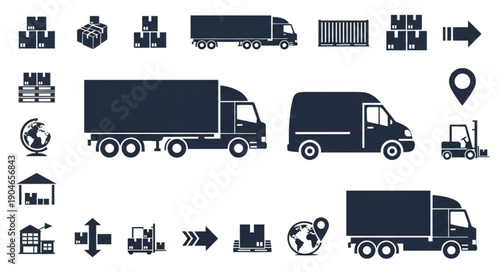 Logistics and Delivery Icons Set.