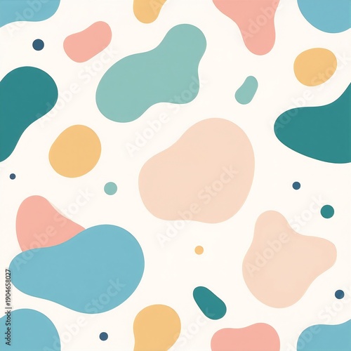 a vibrant abstract painting of overlapping colorful geometric shapes on a clean white background