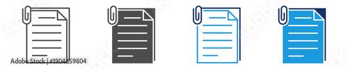 attached file icon set with multi concept