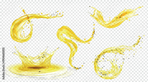 golden oil splashes