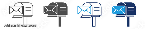 mailbox icon set with multi concept