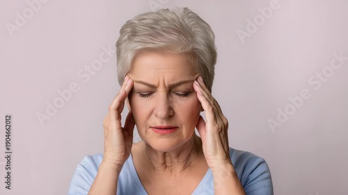 Elderly woman with a headache