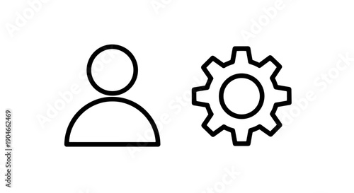 User Settings and Profile Configuration Outline Icons for Account Management and Personalization