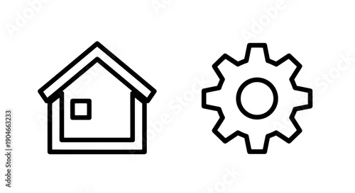 Home automation settings and smart house management control icon