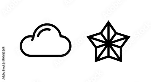 Cloud computing and favorite rating or review system icon