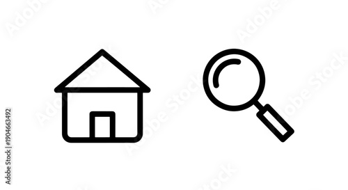 Home property search and real estate market analysis icon