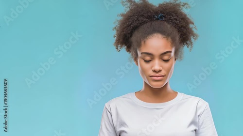 Woman with tired eyes