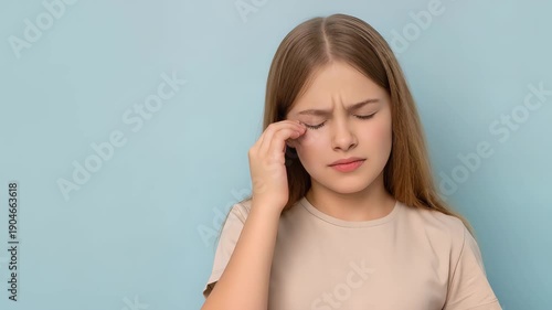 Woman with tired eyes
