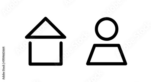 Home and User Profile Icons for Residential and Personal Account Identification