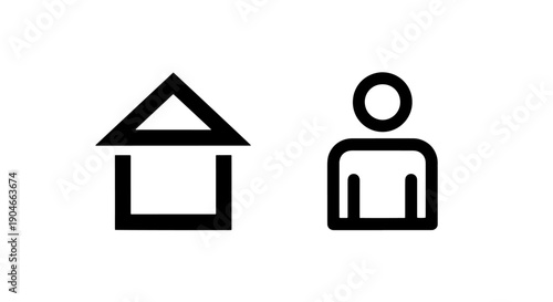Home and User Profile Icons for Residential Account Management